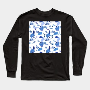 Floral Blues Long Sleeve T-Shirt